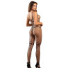 Subblime - 952112 Bodystocking Resille Avec Details Sur La Poitrine Et Le Ventre Noir Taille Unique